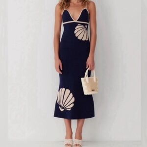 Anthropologie The Wolf Gang blue shell knit dress